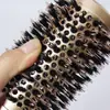 Modelador de Cabelo Cilíndrico, Pente com Cerdas Douradas, Pente de Tubo de Alumínio Resistente a Altas Temperaturas, Pente Anti-Estático para Modelar Cabelo, Pente de Rolo