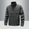 Transfronterizo Americano Retro Nuevo Cuero Hombres Cuello Vertical Traje Motociclista Primavera Otoño e Invierno Casual Todo Fósforo Chaqueta de Cuero Hombres