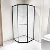 Box de Chuveiro Personalizado em Aço Inoxidável 304 em Forma de Diamante Porta de Vidro Normcore Divisória de Banheiro com Porta de Correr Lateral de Balanço Horizontal