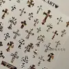 Nuevas Pegatinas para Uñas Cross Sweet Cool Sexy Y2K Estampado de Leopardo Estrella de Cinco Puntas DIY Uña Estrella de Cinco Puntas Plata Caliente Adhesivo