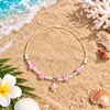 Conjunto de Collar y Pulsera de Estrella de Mar y Tortuga de Cerámica Elemento Oceánico Flor de Arcilla Blanda Estéreo Joyería Trenzada Ajustable
