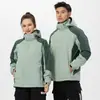 Ropa de Carga para Exteriores Tres en Uno Mono de Dos Piezas para Hombres y Mujeres Chaqueta Gruesa Cálida de Forro Polar