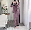 Nuevo pijama de mujer para primavera y otoño, de manga larga y pantalón largo, dulce y lindo conjunto de dos piezas tipo cárdigan de seda sintética, ropa para el hogar