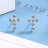 Acessórios de moda europeus e americanos Brincos Japonês e coreano Vintage All-match Zircon Brincos S925 Sterling Silver Diamond Cross Brincos