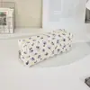 Bolso de maquillaje acolchado floral morado de moda, gran capacidad, portátil, organizador de cosméticos elegante y neceser de viaje de alta calidad