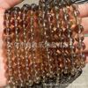 Venta Directa de Fábrica Vaso de Té Imitación Obsidiana Cuentas Redondas Imitación Citrino Semi-Terminado Pulsera DIY Collar Accesorios de Joyería