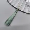 Guanshanyue 8cm Fecho Lagosta Borla de Contas de Poliéster Roupas Infantis Saia com Rosto de Cavalo Acessórios de Borla Cheongsam Dinastia Han Aba
