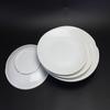 Vajilla de imitación de porcelana de melamina espesada blanca A5, plato redondo de hueso, plato plano de plástico, plato de comida rápida, plato de buffet comercial