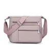 Moda Transfronteiriça Simples Multi-Compartimentos Ombro Único Tecido de Nylon Repelente à Água Pequena Bolsa Quadrada Nova Bolsa Transversal Feminina 2025