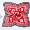 Pañuelo de seda estilo europeo y americano para mujer, pañuelo cuadrado pequeño de 60 cm, pañuelo de seda decorativo versátil con paisley retro, pañuelo de cuello profesional, pañuelo para la cabeza hip-hop