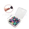210 Piezas/caja kit de arena de color para decoración de uñas eje de arena de color herramienta de caja de herramientas de cabeza de pulido de tallado removedor de uñas