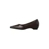 Zapatos de primera capa de piel de oveja para aumentar altura de mujer, tacón medio, zapatos de vestir para las cuatro estaciones, nuevo estilo, puntera cuadrada, color liso, boca poco profunda francesa, zapatos de vestir para mujer, super