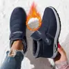 2026 Nuevos Zapatos de Algodón de Caña Baja Zapatos de Algodón Transfronterizos para Mujer con Forro de Terciopelo Espeso Cómodos de Comercio Exterior de Fondo Plano Botines Cálidos para Personas de Mediana Edad y Mayores