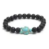 Venta Caliente de Amazon Pulsera Elástica de Piedra Natural Turquesa de 8MM Pulsera para Hombre de Piedra Volcánica Ojo de Tigre Amarillo Venta al por Mayor