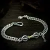 Pulsera Vajra de Plata de Ley S925, Artículo Ritual Vintage de Xizang, Cadena Cubana Pesada de Moda y Única, Joyería Unisex