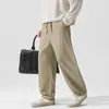 Pantalones Casuales de Lyocell de Peso Pesado Estilo Retro Americano Old Money Nuevos para Hombre Anyang Otoño 2026, Pantalones Largos Simples de Corte Holgado