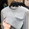 Moletom masculino espesso transfronteiriço, novo modelo de outono 2026, gola redonda, cor sólida, casual, quente, camiseta masculina de manga longa atacado