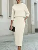 2026 Comercio Exterior Transfronterizo Sitio Independiente de Amazon Moda Femenina Europea y Americana Nuevo Conjunto de Dos Piezas con Top para el Trabajo y Falda Bodycon