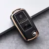 Adequado para Conjunto de Chaves Volkswagen Volkswagen Chaveiro de 2 Botões 2 Botões Capa de Chave TPU Venda Quente Transfronteiriça
