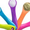 Ferramentas de Confeitaria DIY para Assar Bolo Colher Medidora de Leite em Pó com Escala Conjunto de Plástico Colorido de Cinco Peças