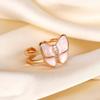 Anillo Abierto de Mariposa de Nácar de Moda para Mujer, Estilo Bosque, Fresco y Dulce, Elegante Anillo de Doble Capa, Estilo Japonés y Coreano
