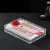Caja Rectangular Transparente Restaurante de Hot Pot Placa de Copos de Nieve y Carne Cocina Creativa Japonesa Barbacoa Plato de Hielo Sashimi Plato de Mariscos