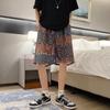 Shorts Esportivos Retrô Americanos Masculinos Verão Moderno High Street Casual Versátil Solto Reto Casal Cinco Pontos Praia