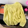 Atuendo de Otoño Moderno Único Hermoso Top de Gama Alta Elegante Juvenil Chic Suéter de Punto Verde para Mujer