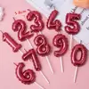 Velas de número folheadas a ouro embaladas individualmente para confeitarias e padarias, velas de decoração de bolo, velas para celebração do primeiro aniversário de bebê
