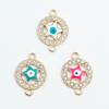 Duplo pendurado ponto redondo diamante estrela de cinco pontas jóias diy acessórios pingando liga de óleo colar pulseira único pendurado pingente acessórios