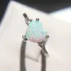 Anillo de Zirconia con Microincrustaciones de Ópalo Joyería de Comercio Exterior Anillo de Ópalo con Forma de Corazón Europeo y Americano Joyería Transfronteriza