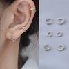 Pendientes Circulares Doble Capa Estilo Nuevo Sencillo para Mujer Diseño de Nicho Uña de Hueso de Oreja Diamante Brillante Estilo Anillo de Oreja Texturizado Hebilla de Oreja de Celebridad de Internet