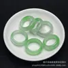 Jade de Mianmar com Padrões Verdes e Brancos 28x9mm Peças para Anel Atacado DIY Joias de Jade Pingente Anel