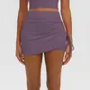 Nueva falda deportiva casual fruncida para mujer, anti-exposición, de cintura alta, adecuada para fitness y running, conjunto de yoga tipo dos piezas