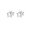 Pendientes de Estrella de Cinco Puntas de Plata Pura S999 para Mujer, Pendientes de Lujo Ligero de Nicho de Gama Alta, Versátiles y de Estilo Dulce Venta al por Mayor