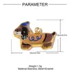 Estilo Europeo y Americano Cachorro y Gatito Lindos Colgante DIY de Acero Inoxidable Pendientes Rombo para Bolso de Mano de Mujer Joyería de Acero de Titanio Colgante