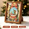 Enfeites de Natal de madeira em desenho animado, presentes da cidade, marcos turísticos, decorações de presente de feriado, pinturas decorativas, dropshipping