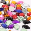 Taladro acrílico de fondo plano de doble agujero cosido a mano, forma de lágrima, superficie de rejilla, taladro manual DIY, material para ropa, accesorios de joyería