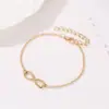 Moda Europea y Americana Simple Pulsera de Amor Infinito de 8 Caracteres Diseño de Nicho Ins Cadena de Metal Pulsera para Celebridades de Internet Digital Joyería