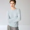 Suéter de gola redonda 100% cashmere puro para mulheres, nova blusa base de tricô de cor sólida para outono e inverno, suéter pullover de cashmere com corte justo