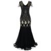 Vestido de Lentejuelas Transfronterizo de Amazon Vestido Gatsby Vintage talla grande Vestido de Fiesta de Banquete