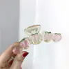 Grampo de cabelo transparente rosa doce pêssego grampo de cabelo feminino tubarão acessórios de cabelo grampo de cabelo pêssego grampo de cabelo para meninas grampo de cabelo