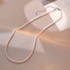 Collar de Perlas Shijia Estilo Francés para Mujer Ins Elegante Gradiente Rosa Blanco Moda Cadena Clavícula Socialité Collar Celebridad Cibernética