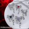Accesorios de Estilo Oscuro Estilo Europeo y Americano Mariposa Negra Pistola Cruz de Rosa Colgante Pulsera de Cuentas DIY Collar