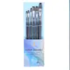 Set de 6 Bolígrafos de Acuarela de Colores, Pinceles de Pintura Gouache, Plumas de Contorno de Punta Redonda, Pinceles de Arte para Dibujo Acrílico de Punta Suave