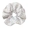 Scrunchie Dupla Camada Suave Estilo Francês Versátil Elástico de Cabelo de Cetim de Alta Qualidade Acessório Doce para Rabo de Cavalo com Bolinhas