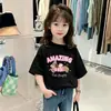 Novo Top Infantil de Manga Curta Estiloso e Fashion para Meninas, Tendência Camiseta Branca 100% Algodão Verão 2026