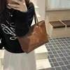 Bolso de Mano Simple con Lazo para Mujer, Estilo Europeo y Americano, Gran Capacidad, Nuevo Bolso Tote Casual de Hombro Otoño 2025