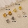 Accesorios para Cuentas al por Mayor, Chapado en Oro de 18K, Conserva el Color, Capuchones de Flor Huecos de Cinco Puntas de Doble Capa, Separadores Portaflores para Pulseras y Collares DIY