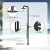 Torneira de Chuveiro Externa Moderna em Aço Inoxidável Preto Fosco para Uso na Praia e no Jardim